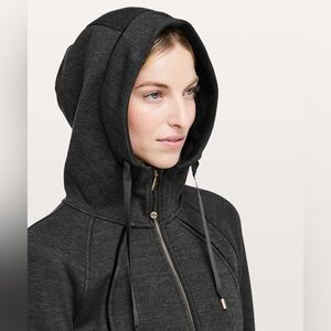 Lululemon GOLD ZIP Scuba Hoodie Plush
Heathered Core Black soft interior